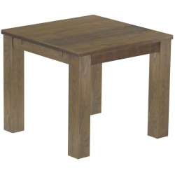 Esstisch 90x90 Rio Classico Graphitgrau massiver Pinien Holztisch - vorgerichtet für Ansteckplatten - Tisch ausziehbar