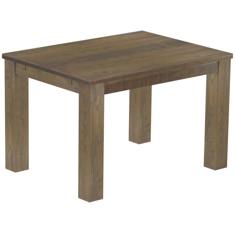 Esstisch 120x90 Rio Classico Graphitgrau massiver Pinien Holztisch - vorgerichtet für Ansteckplatten - Tisch ausziehbar