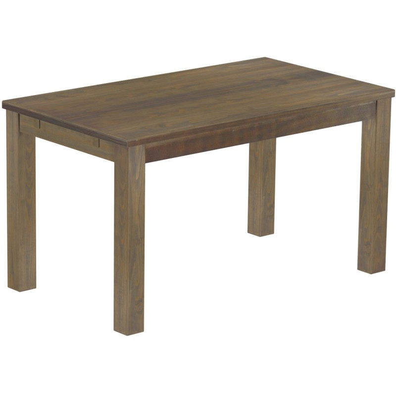 Esstisch 140x80 Rio Classico Graphitgrau massiver Pinien Holztisch - vorgerichtet für Ansteckplatten - Tisch ausziehbar