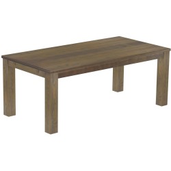 Esstisch 200x100 Rio Classico Graphitgrau massiver Pinien Holztisch - vorgerichtet für Ansteckplatten - Tisch ausziehbar