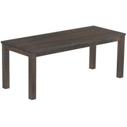 Esstisch 200x80 Rio Classico Granitgrau massiver Pinien Holztisch - vorgerichtet für Ansteckplatten - Tisch ausziehbar