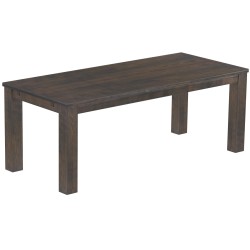 Esstisch 208x90 Rio Classico Granitgrau massiver Pinien Holztisch - vorgerichtet für Ansteckplatten - Tisch ausziehbar