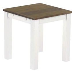 Esstisch 73x73 Rio Classico Graphitgrau Weiss massiver Pinien Holztisch - vorgerichtet für Ansteckplatten - Tisch ausziehbar