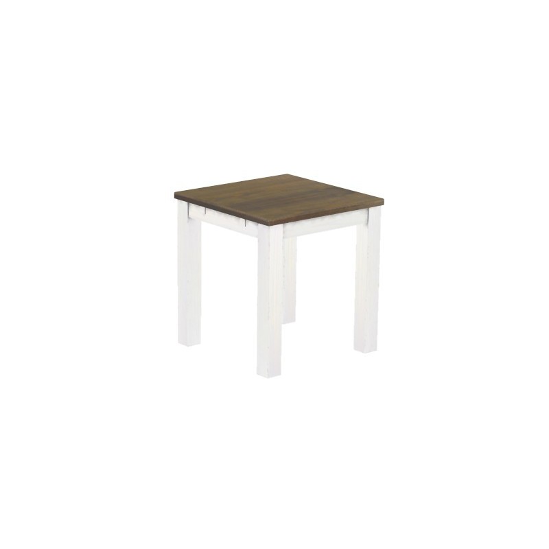 Esstisch 73x73 Rio Classico Graphitgrau Weiss massiver Pinien Holztisch - vorgerichtet für Ansteckplatten - Tisch ausziehbar