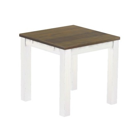 Esstisch 80x80 Rio Classico Graphitgrau Weiss massiver Pinien Holztisch - vorgerichtet für Ansteckplatten - Tisch ausziehbar