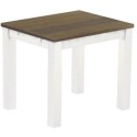 Esstisch 90x73 Rio Classico Graphitgrau Weiss massiver Pinien Holztisch - vorgerichtet für Ansteckplatten - Tisch ausziehbar