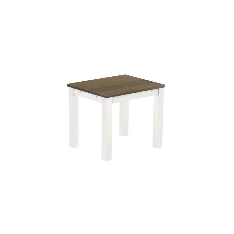 Esstisch 90x73 Rio Classico Graphitgrau Weiss massiver Pinien Holztisch - vorgerichtet für Ansteckplatten - Tisch ausziehbar
