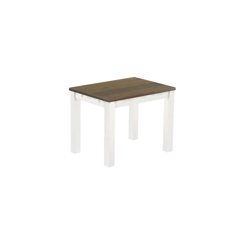 Esstisch 100x73 Rio Classico Graphitgrau Weiss massiver Pinien Holztisch - vorgerichtet für Ansteckplatten - Tisch ausziehbar