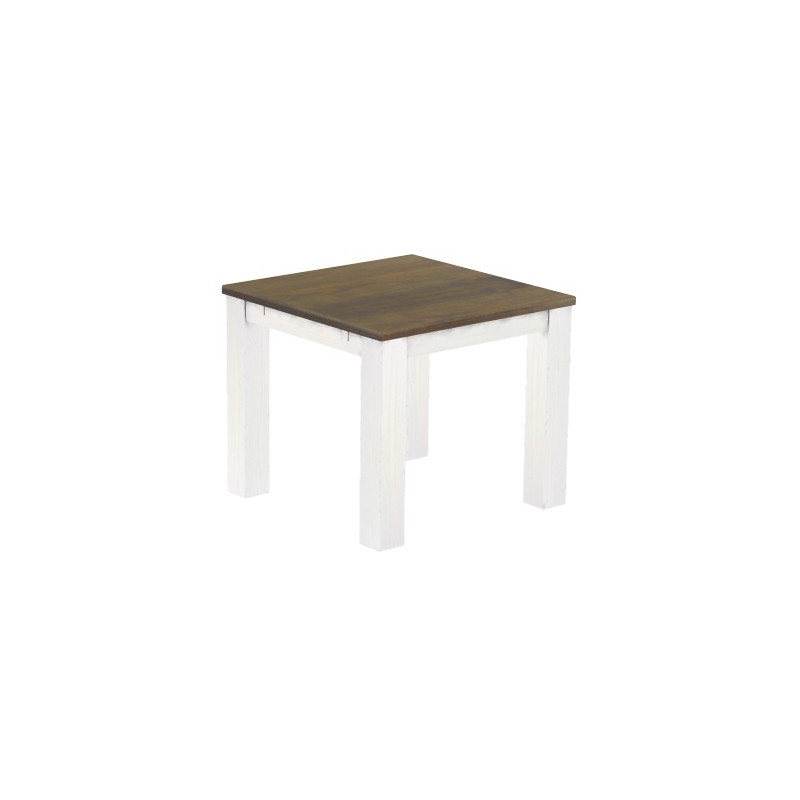 Esstisch 90x90 Rio Classico Graphitgrau Weiss massiver Pinien Holztisch - vorgerichtet für Ansteckplatten - Tisch ausziehbar