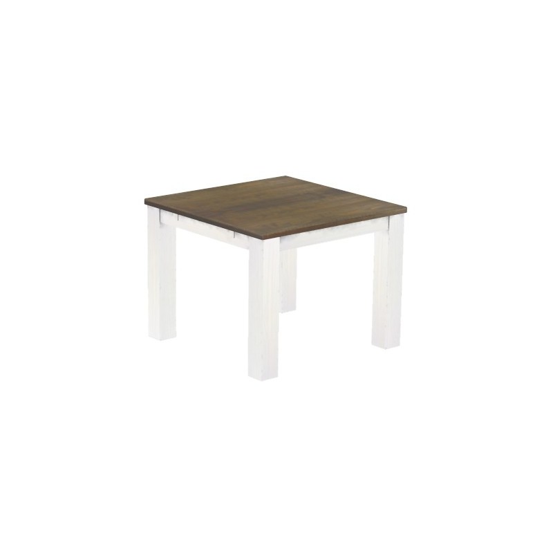 Esstisch 100x100 Rio Classico Graphitgrau Weiss massiver Pinien Holztisch - vorgerichtet für Ansteckplatten - Tisch ausziehbar