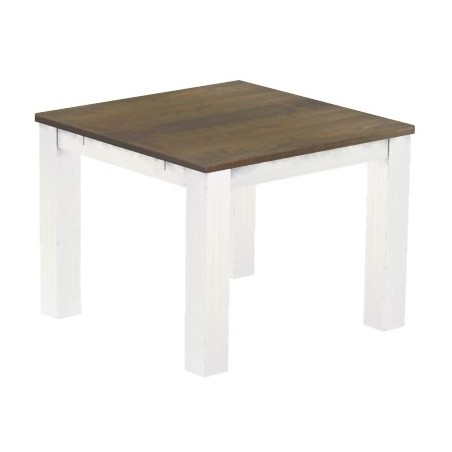 Esstisch 100x100 Rio Classico Graphitgrau Weiss massiver Pinien Holztisch - vorgerichtet für Ansteckplatten - Tisch ausziehbar