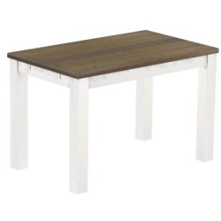 Esstisch 120x73 Rio Classico Graphitgrau Weiss massiver Pinien Holztisch - vorgerichtet für Ansteckplatten - Tisch ausziehbar