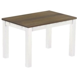 Esstisch 120x80 Rio Classico Graphitgrau Weiss massiver Pinien Holztisch - vorgerichtet für Ansteckplatten - Tisch ausziehbar