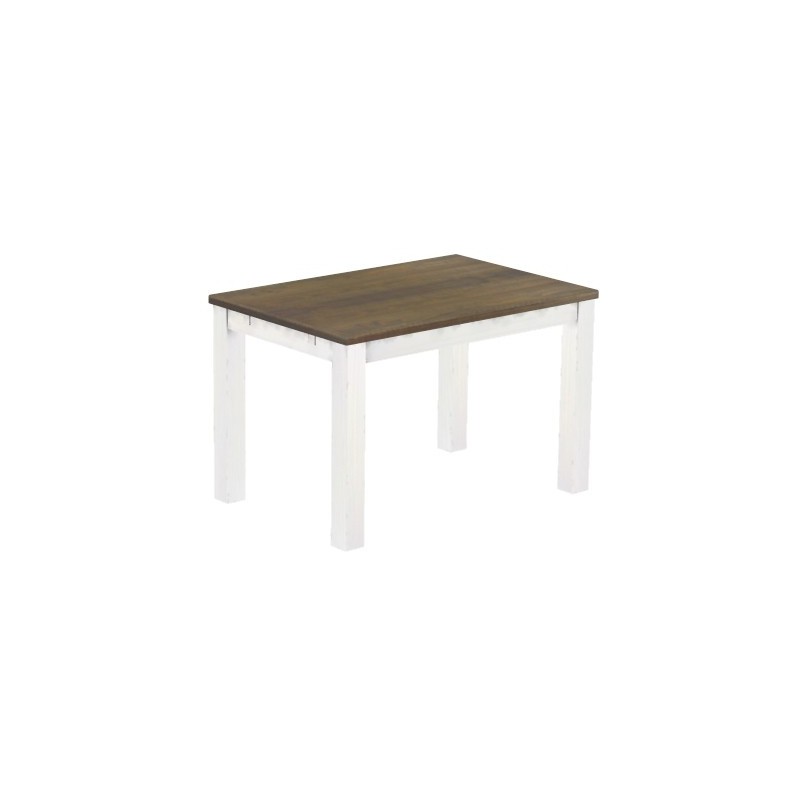 Esstisch 120x80 Rio Classico Graphitgrau Weiss massiver Pinien Holztisch - vorgerichtet für Ansteckplatten - Tisch ausziehbar