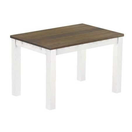 Esstisch 120x80 Rio Classico Graphitgrau Weiss massiver Pinien Holztisch - vorgerichtet für Ansteckplatten - Tisch ausziehbar