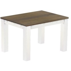 Esstisch 120x90 Rio Classico Graphitgrau Weiss massiver Pinien Holztisch - vorgerichtet für Ansteckplatten - Tisch ausziehbar