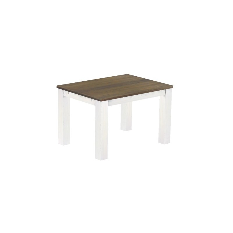 Esstisch 120x90 Rio Classico Graphitgrau Weiss massiver Pinien Holztisch - vorgerichtet für Ansteckplatten - Tisch ausziehbar