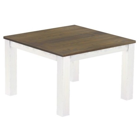 Esstisch 120x120 Rio Classico Graphitgrau Weiss massiver Pinien Holztisch - vorgerichtet für Ansteckplatten - Tisch ausziehbar