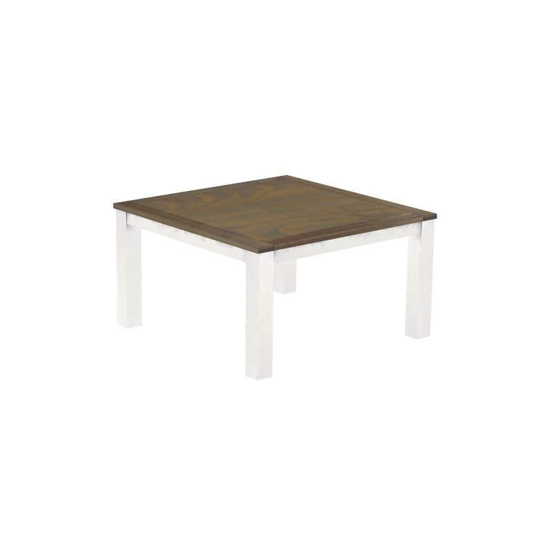 Esstisch 140x140 Rio Classico Graphitgrau Weiss massiver Pinien Holztisch - Tischplatte mit Sperrholzeinlage
