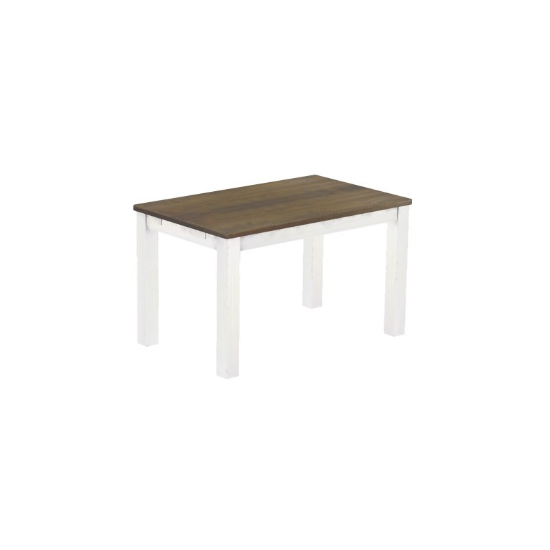 Esstisch 130x80 Rio Classico Graphitgrau Weiss massiver Pinien Holztisch - vorgerichtet für Ansteckplatten - Tisch ausziehbar