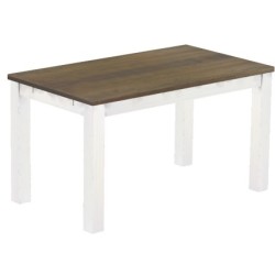 Esstisch 140x80 Rio Classico Graphitgrau Weiss massiver Pinien Holztisch - vorgerichtet für Ansteckplatten - Tisch ausziehbar