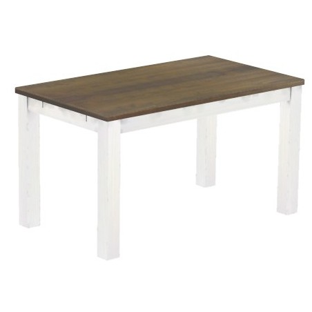 Esstisch 140x80 Rio Classico Graphitgrau Weiss massiver Pinien Holztisch - vorgerichtet für Ansteckplatten - Tisch ausziehbar