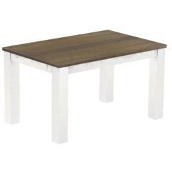 Esstisch 140x90 Rio Classico Graphitgrau Weiss massiver Pinien Holztisch - vorgerichtet für Ansteckplatten - Tisch ausziehbar