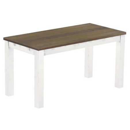 Esstisch 150x73 Rio Classico Graphitgrau Weiss massiver Pinien Holztisch - vorgerichtet für Ansteckplatten - Tisch ausziehbar