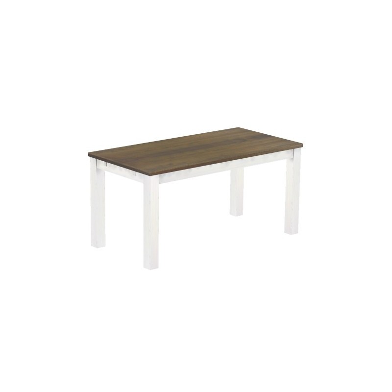 Esstisch 160x80 Rio Classico Graphitgrau Weiss massiver Pinien Holztisch - vorgerichtet für Ansteckplatten - Tisch ausziehbar