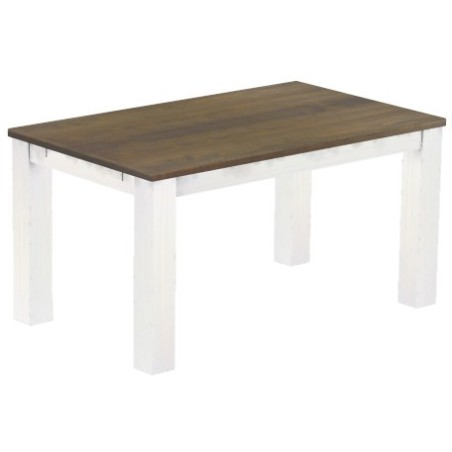 Esstisch 150x90 Rio Classico Graphitgrau Weiss massiver Pinien Holztisch - vorgerichtet für Ansteckplatten - Tisch ausziehbar