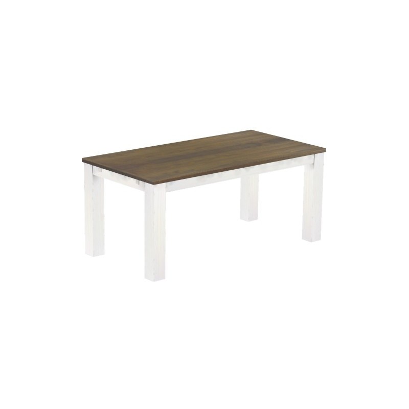 Esstisch 180x90 Rio Classico Graphitgrau Weiss massiver Pinien Holztisch - vorgerichtet für Ansteckplatten - Tisch ausziehbar