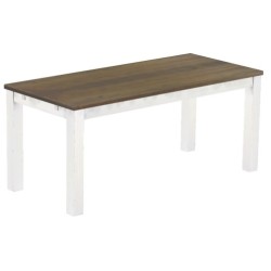 Esstisch 180x80 Rio Classico Graphitgrau Weiss massiver Pinien Holztisch - vorgerichtet für Ansteckplatten - Tisch ausziehbar