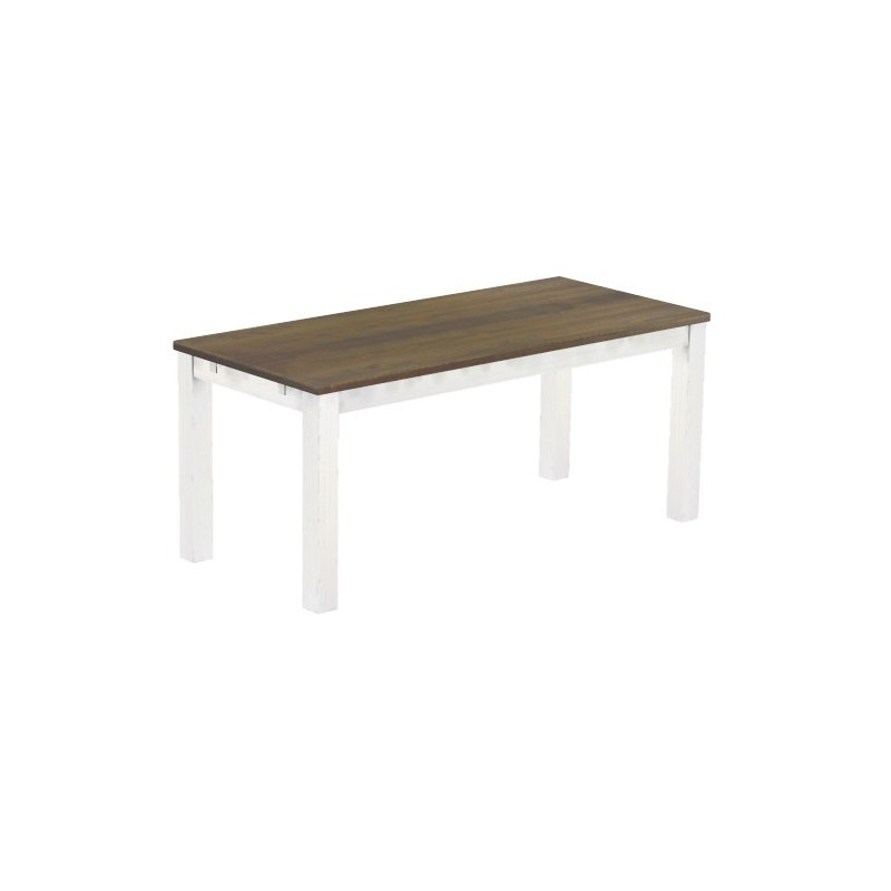 Esstisch 180x80 Rio Classico Graphitgrau Weiss massiver Pinien Holztisch - vorgerichtet für Ansteckplatten - Tisch ausziehbar