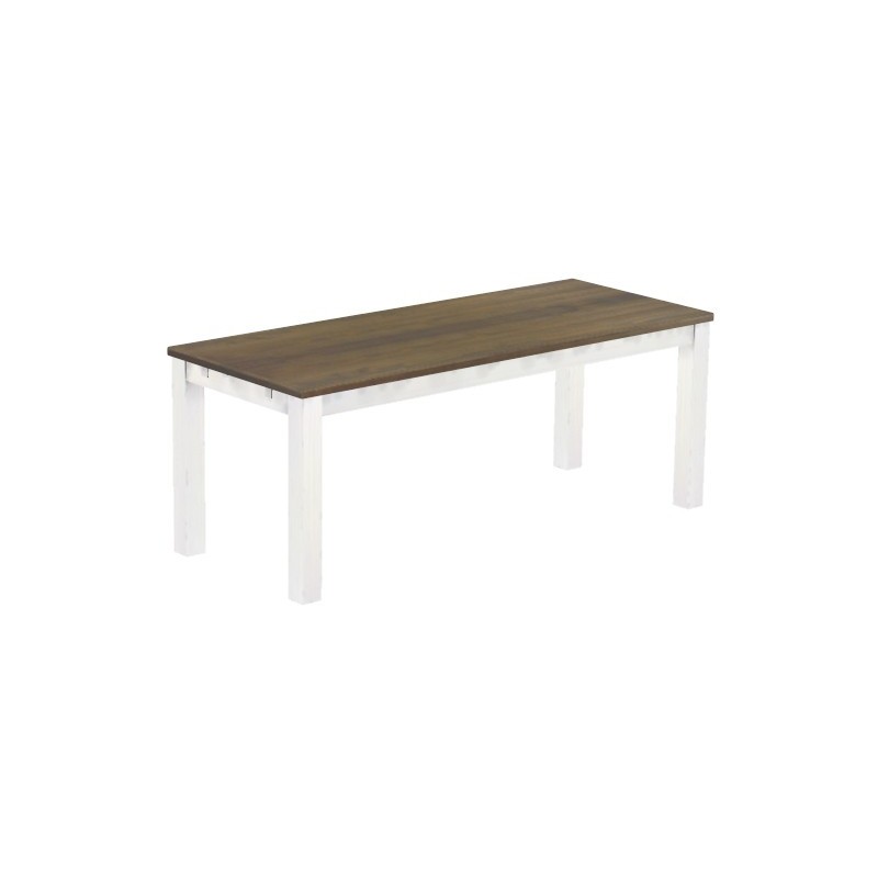 Esstisch 200x80 Rio Classico Graphitgrau Weiss massiver Pinien Holztisch - vorgerichtet für Ansteckplatten - Tisch ausziehbar