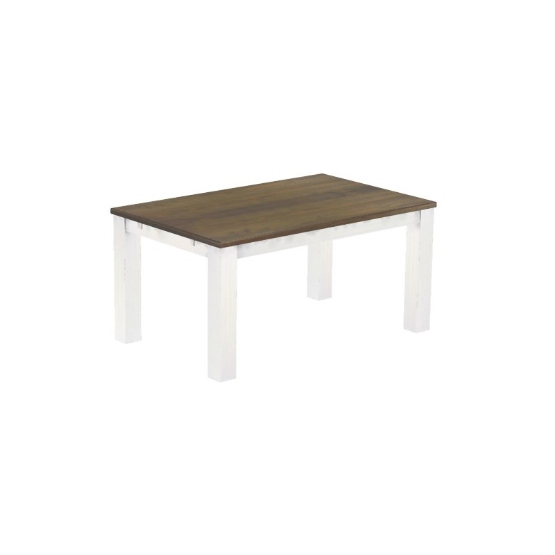 Esstisch 160x100 Rio Classico Graphitgrau Weiss massiver Pinien Holztisch - vorgerichtet für Ansteckplatten - Tisch ausziehbar