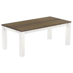 Esstisch 200x100 Rio Classico Graphitgrau Weiss massiver Pinien Holztisch - vorgerichtet für Ansteckplatten - Tisch ausziehbar