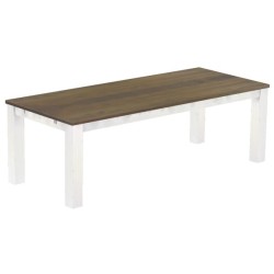 Esstisch 240x100 Rio Classico Graphitgrau Weiss massiver Pinien Holztisch - vorgerichtet für Ansteckplatten - Tisch ausziehbar