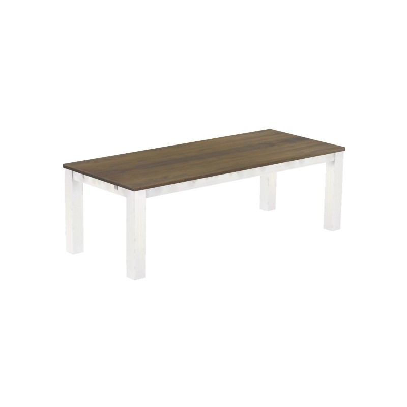 Esstisch 240x100 Rio Classico Graphitgrau Weiss massiver Pinien Holztisch - vorgerichtet für Ansteckplatten - Tisch ausziehbar
