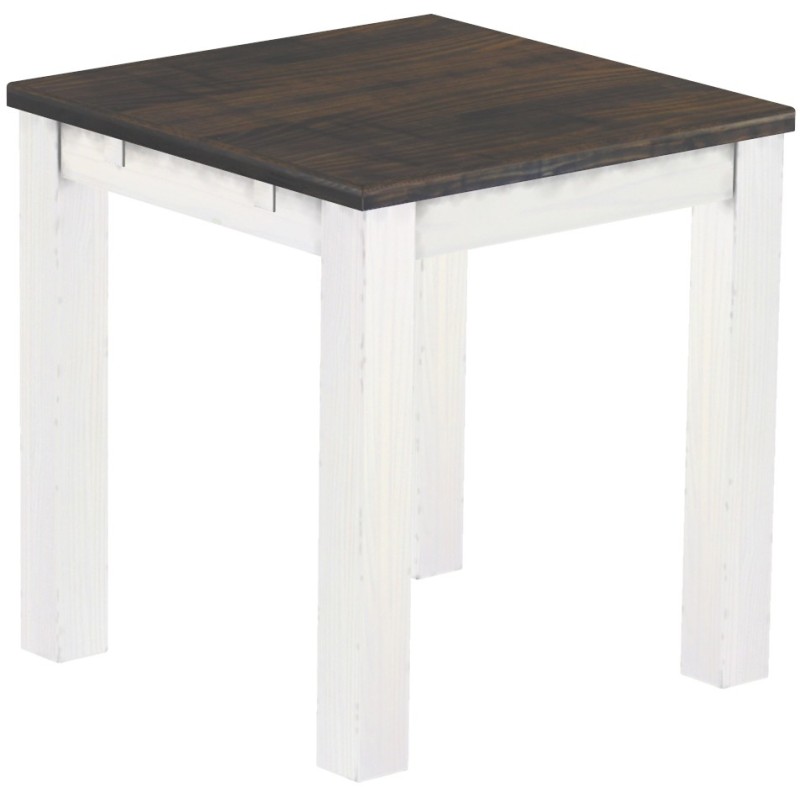 Esstisch 73x73 Rio Classico Granitgrau Weiss massiver Pinien Holztisch - vorgerichtet für Ansteckplatten - Tisch ausziehbar