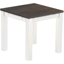 Esstisch 80x80 Rio Classico Granitgrau Weiss massiver Pinien Holztisch - vorgerichtet für Ansteckplatten - Tisch ausziehbar