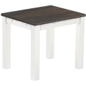 Esstisch 90x73 Rio Classico Granitgrau Weiss massiver Pinien Holztisch - vorgerichtet für Ansteckplatten - Tisch ausziehbar