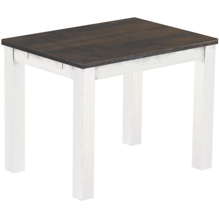 Esstisch 100x73 Rio Classico Granitgrau Weiss massiver Pinien Holztisch - vorgerichtet für Ansteckplatten - Tisch ausziehbar