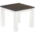 Esstisch 90x90 Rio Classico Granitgrau Weiss massiver Pinien Holztisch - vorgerichtet für Ansteckplatten - Tisch ausziehbar