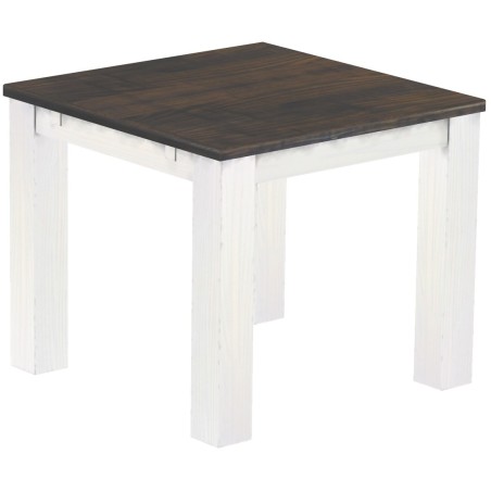 Esstisch 90x90 Rio Classico Granitgrau Weiss massiver Pinien Holztisch - vorgerichtet für Ansteckplatten - Tisch ausziehbar