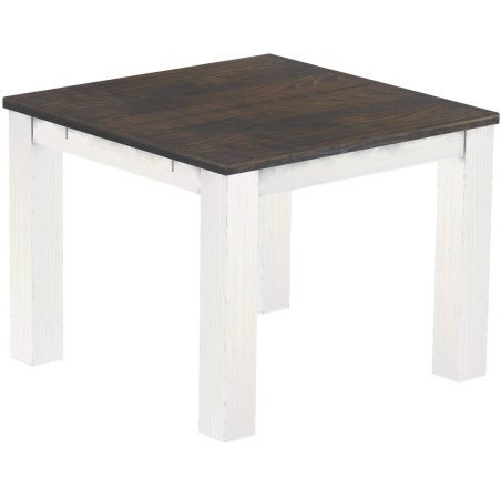 Esstisch 100x100 Rio Classico Granitgrau Weiss massiver Pinien Holztisch - vorgerichtet für Ansteckplatten - Tisch ausziehbar