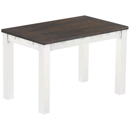 Esstisch 120x73 Rio Classico Granitgrau Weiss massiver Pinien Holztisch - vorgerichtet für Ansteckplatten - Tisch ausziehbar