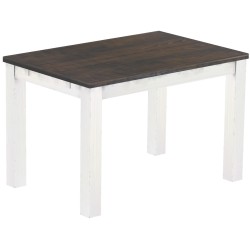 Esstisch 120x80 Rio Classico Granitgrau Weiss massiver Pinien Holztisch - vorgerichtet für Ansteckplatten - Tisch ausziehbar