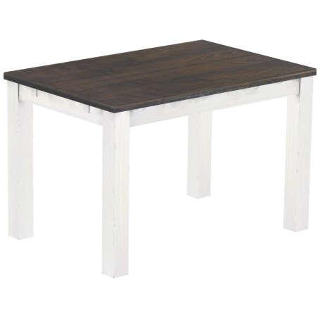 Esstisch 120x80 Rio Classico Granitgrau Weiss massiver Pinien Holztisch - vorgerichtet für Ansteckplatten - Tisch ausziehbar