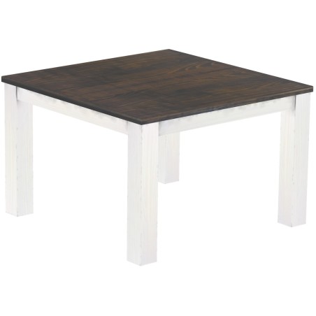 Esstisch 120x120 Rio Classico Granitgrau Weiss massiver Pinien Holztisch - vorgerichtet für Ansteckplatten - Tisch ausziehbar