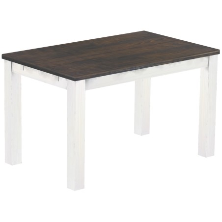 Esstisch 130x80 Rio Classico Granitgrau Weiss massiver Pinien Holztisch - vorgerichtet für Ansteckplatten - Tisch ausziehbar